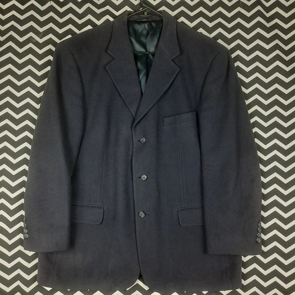 Brooks Brothers 346 Mens Navy Blue 100% Camel Hair Jacket Blazer Sport Coat 46
